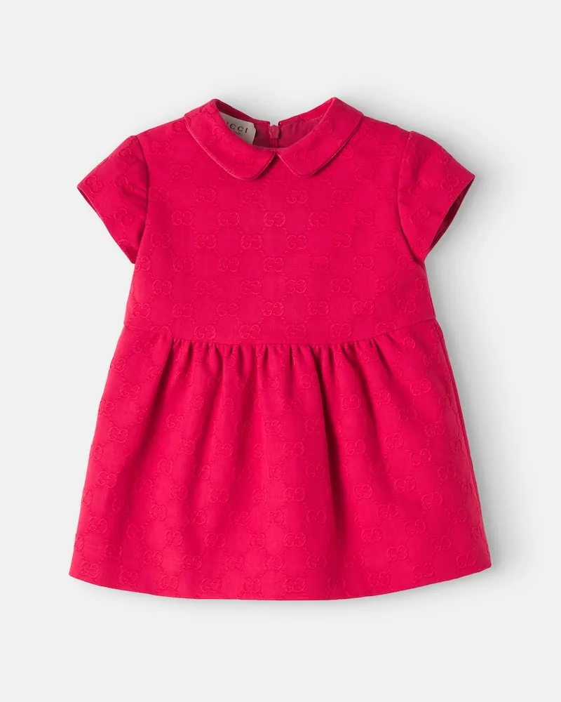 Gucci Baby Kleid GG aus Baumwoll-Jacquard Rot