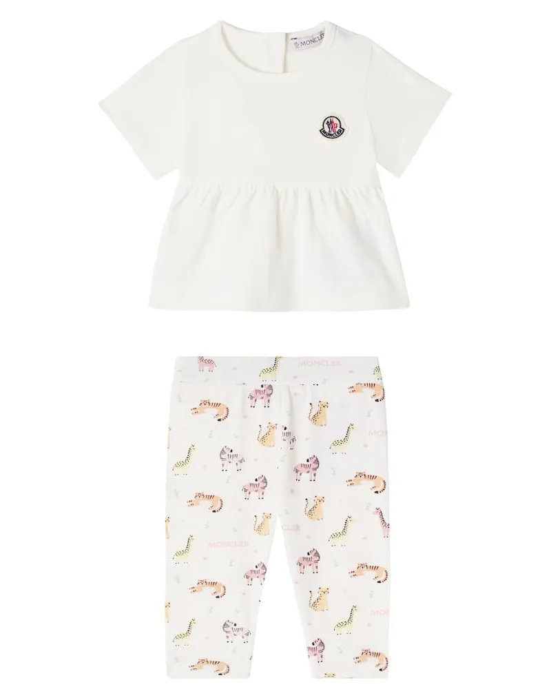 Moncler Baby Set aus T-Shirt und Jogginghose Weiß