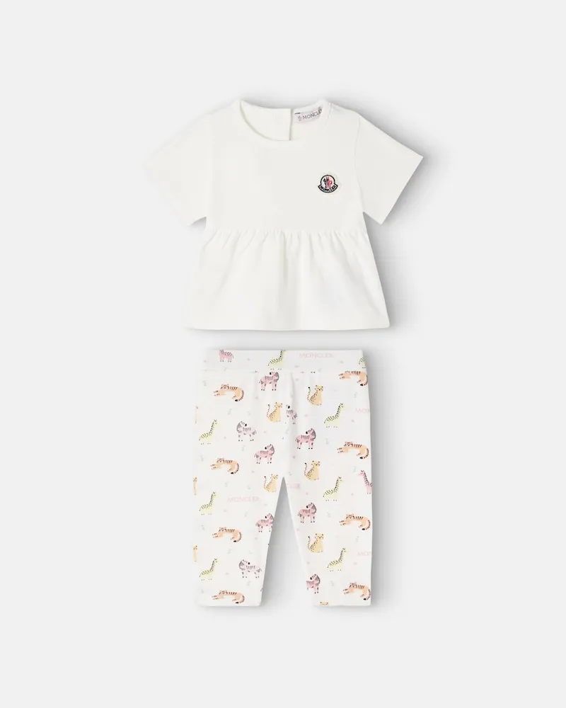 Moncler Baby Set aus T-Shirt und Jogginghose Weiß