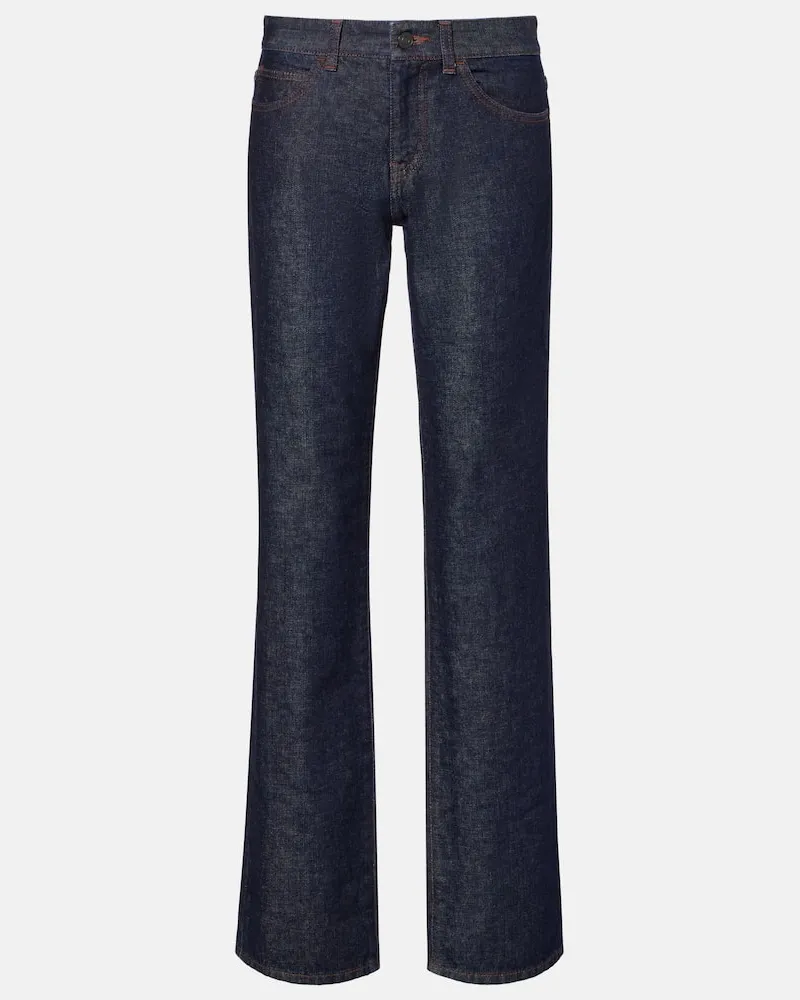 The Row Mid-Rise Straight Jeans Carlyl Blau