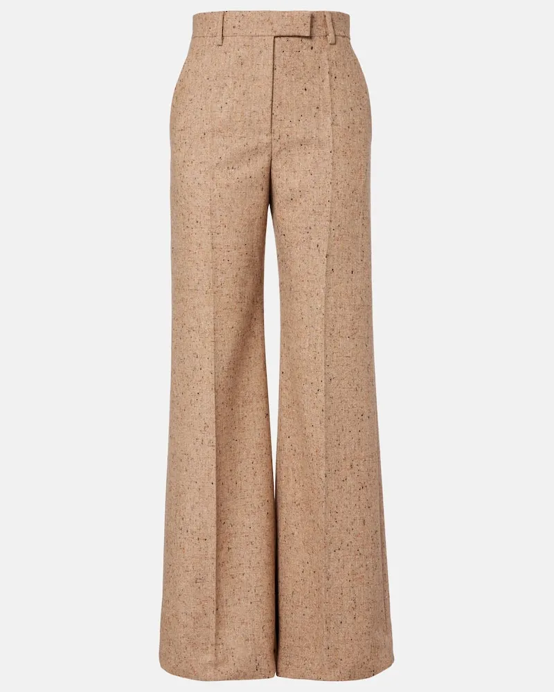 Valentino Garavani High-Rise-Hose aus Schurwolle Beige