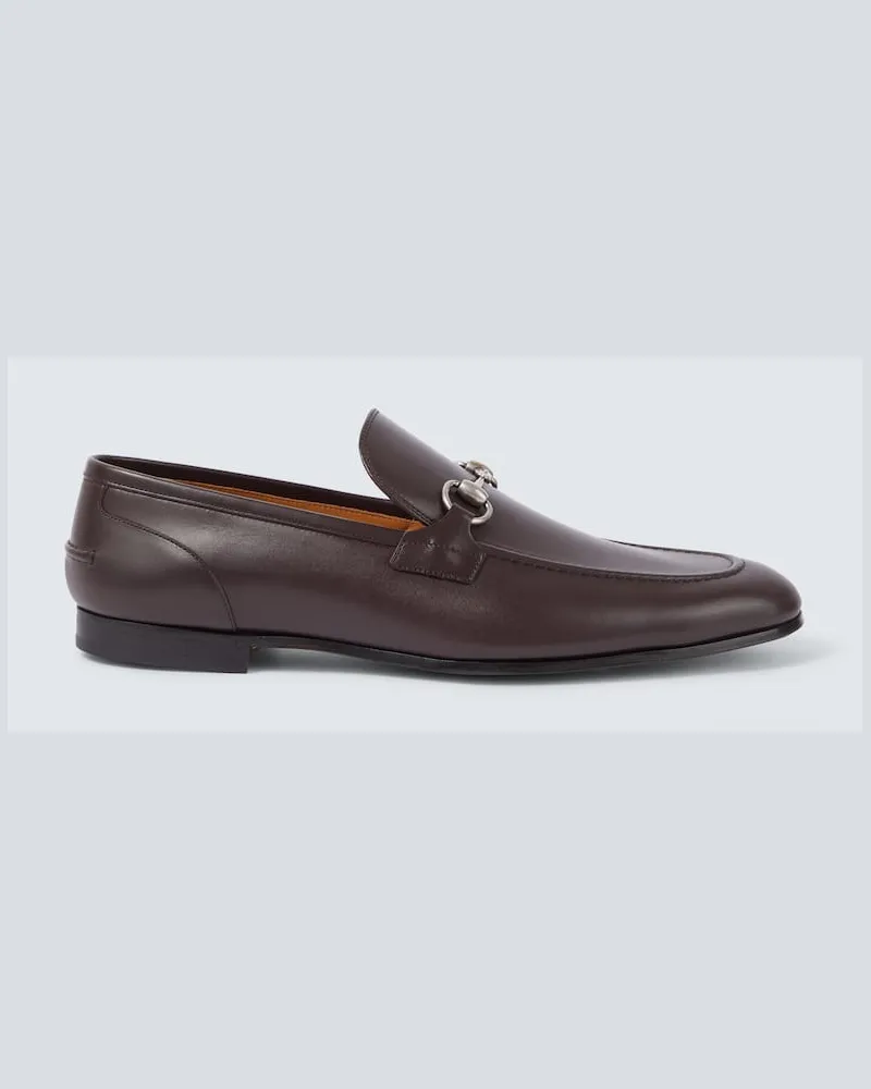 Gucci Loafers Jordaan Horsebit aus Leder Burgunderrot