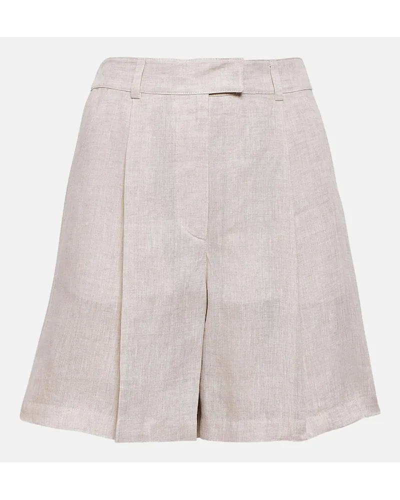 Brunello Cucinelli Shorts aus Leinen Beige