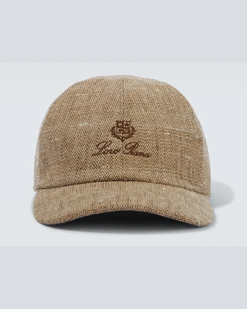 Loro Piana Baseballcap aus Leinen und Seide Braun