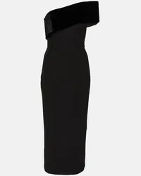 Roland Mouret Midikleid aus Crepe Schwarz