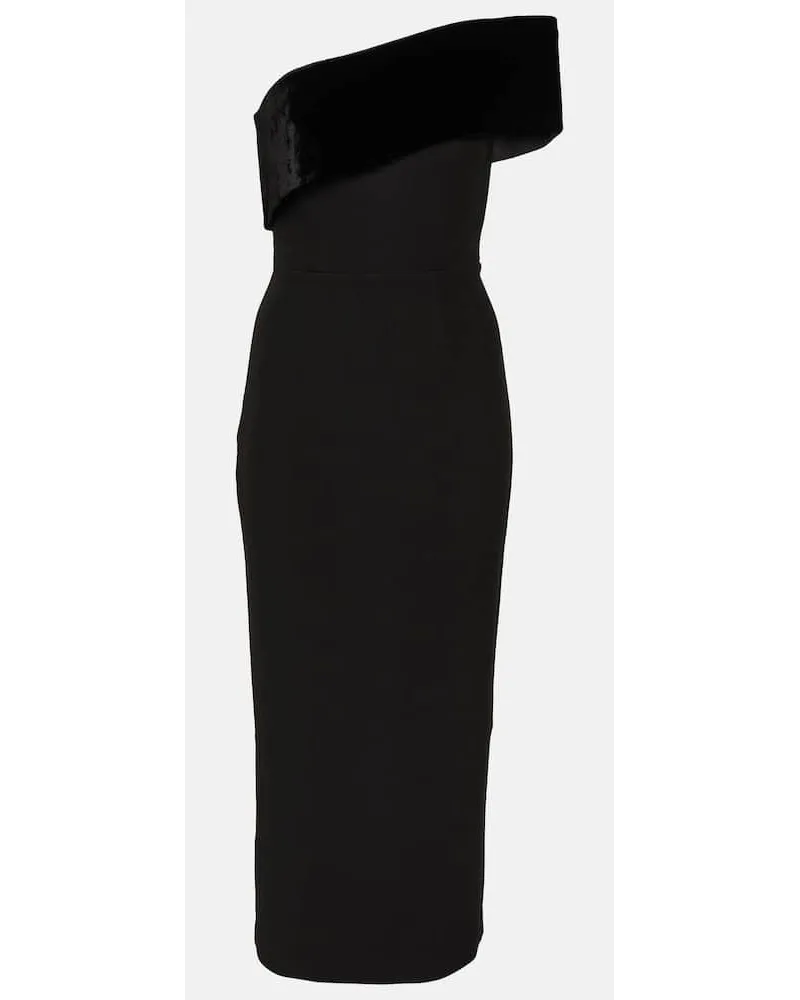 Roland Mouret Midikleid aus Crepe Schwarz