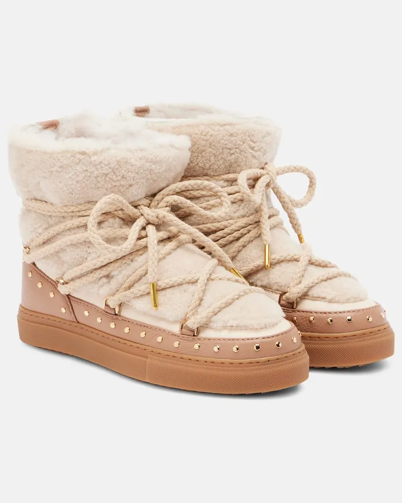 INUIKII Schneestiefel Curly Rock aus Shearling und Leder Braun