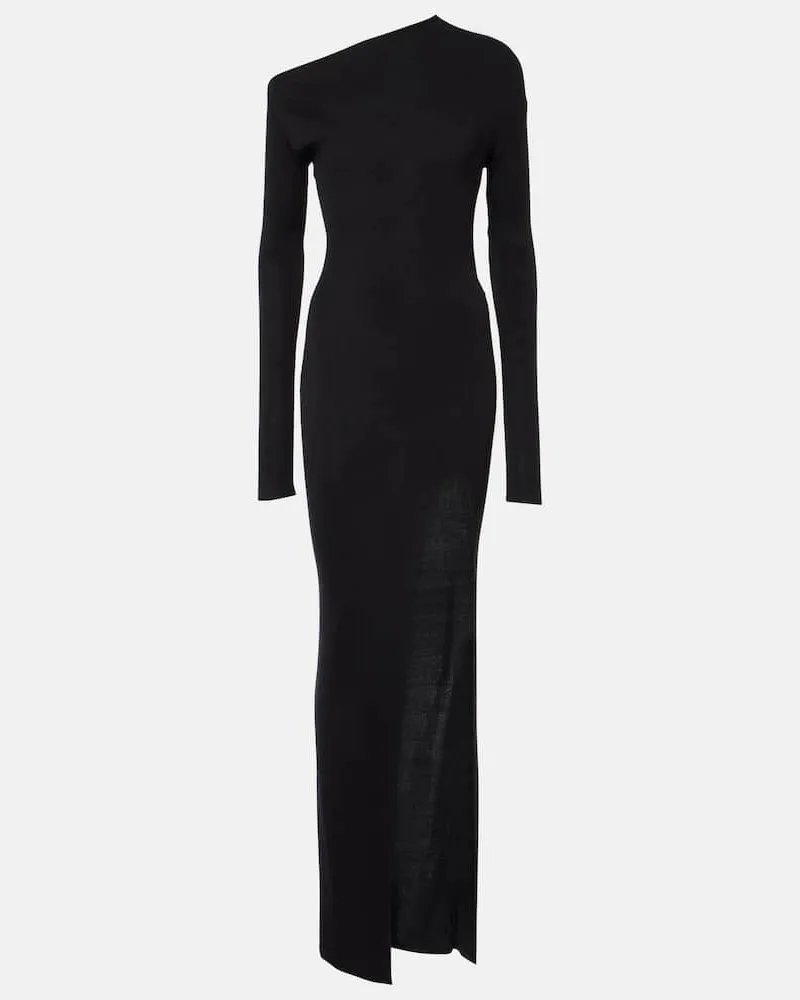Aya Muse Maxikleid Ciro aus einem Seidengemisch Schwarz