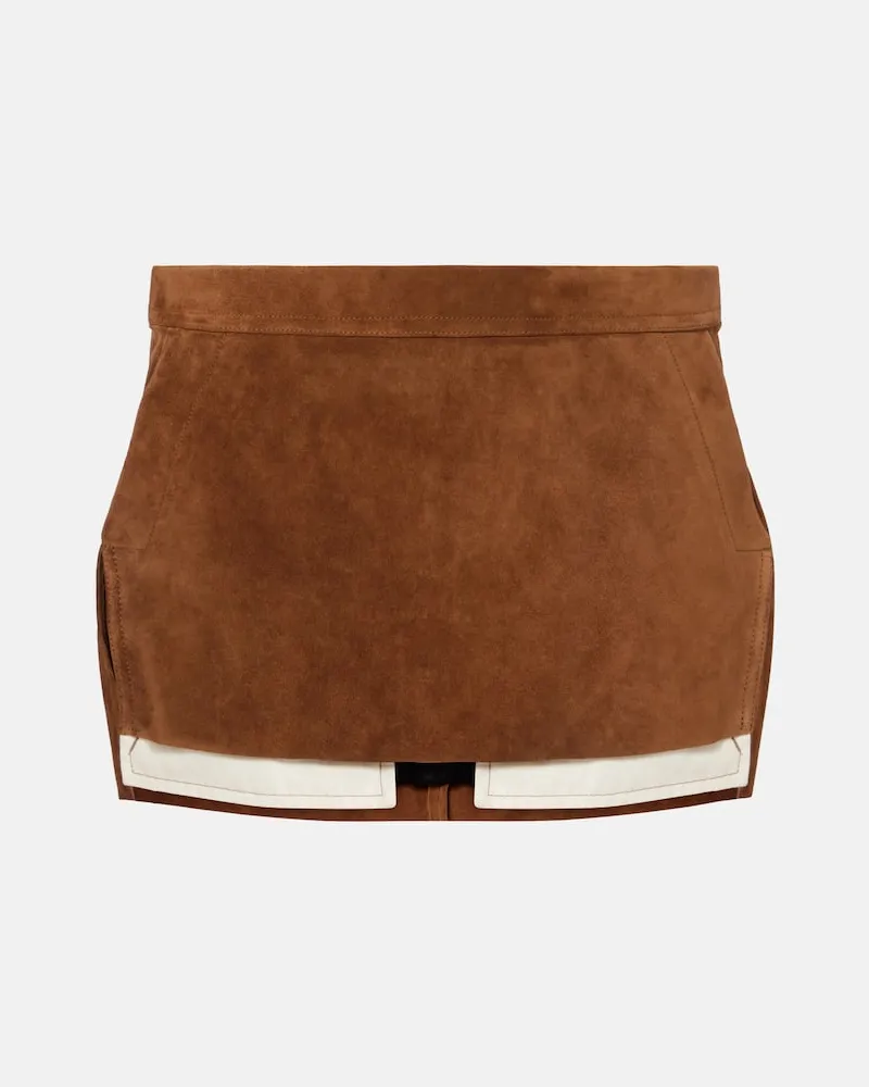 Rick Owens Minirock Fog aus Veloursleder Braun