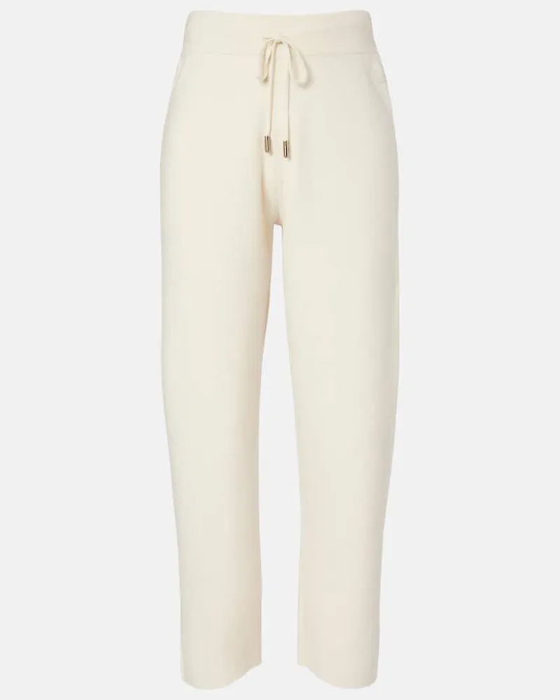 Moncler Jogginghose aus Wolle und Kaschmir Weiß