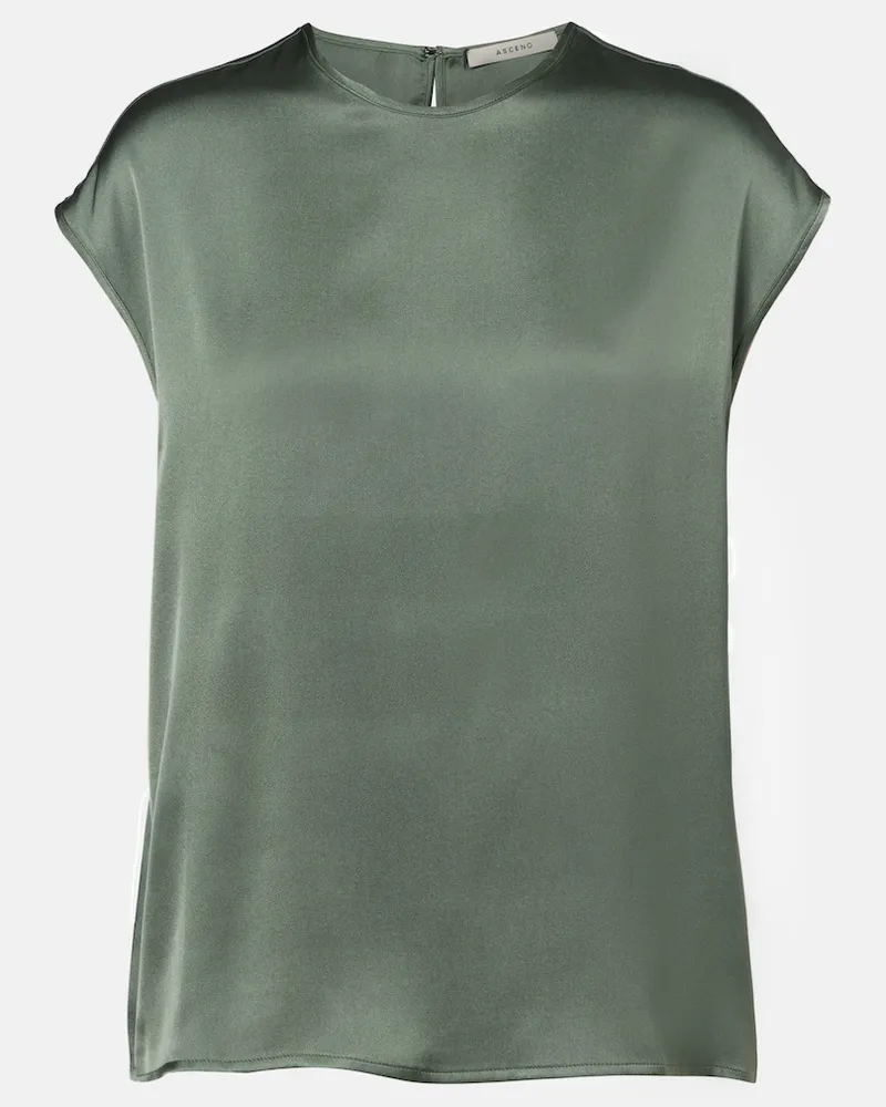ASCENO Top Dasha aus Seiden-Twill Grün
