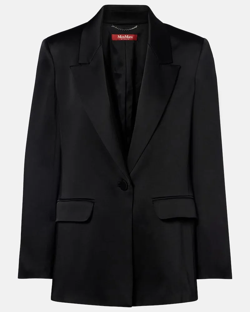 Max Mara Blazer aus Satin Schwarz