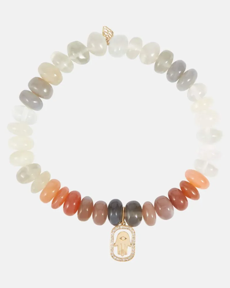 Sydney Evan Armband aus Mondstein mit 14kt Gelbgold und Diamanten Gold