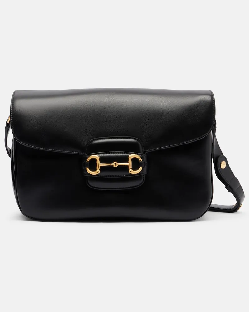 Gucci Schultertasche Gucci Horsebit 1955 Aura Medium aus Leder Schwarz