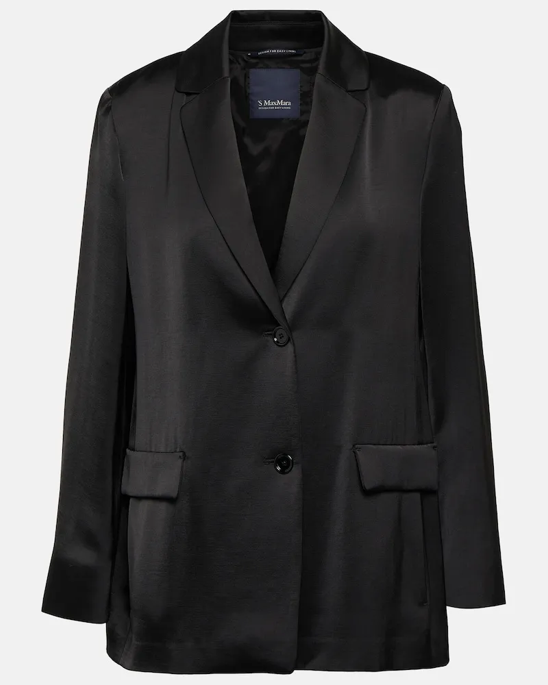 Max Mara Blazer Bernini aus Satin Schwarz