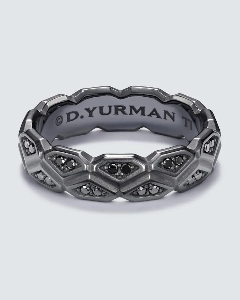 David Yurman Ring Hex aus Titan mit Diamanten Schwarz