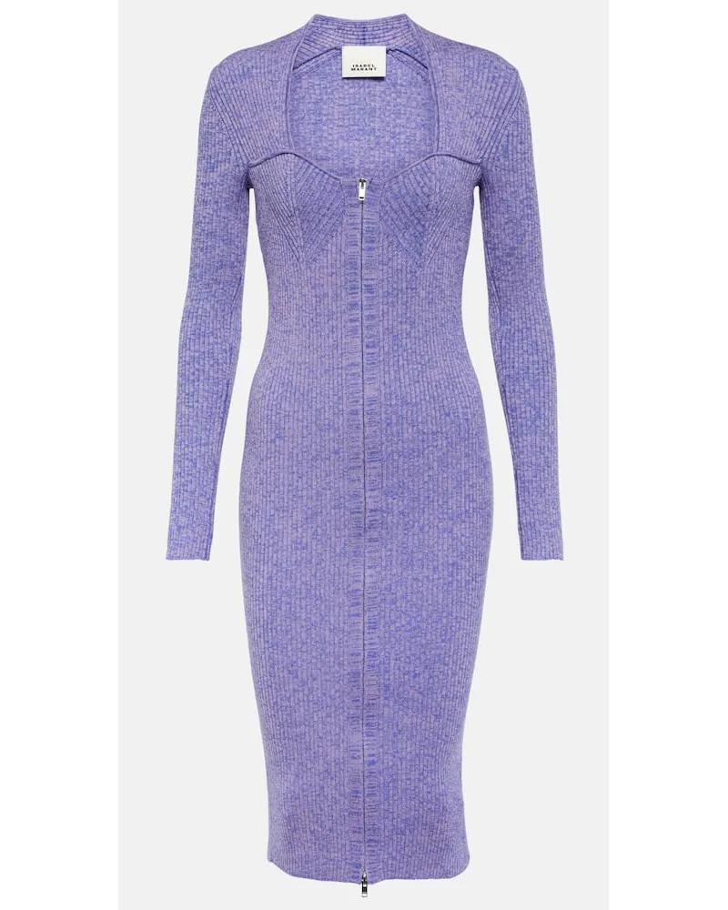 Isabel Marant Midikleid Zael aus einem Wollgemisch Lila