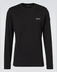 Moncler Longsleeve aus Baumwoll-Jersey Schwarz