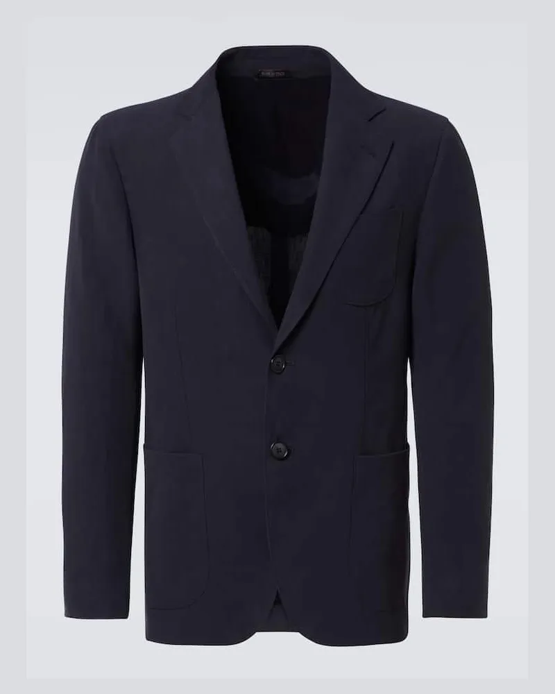 Giorgio Armani Anzugjacke aus Leinen Blau
