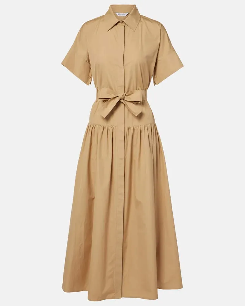 Max Mara Hemdblusenkleid Agoraio aus Baumwolle Nude