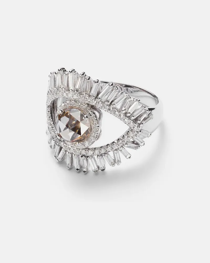 Suzanne Kalan Ring One Of A Kind aus 18kt Weißgold mit Diamanten Silber