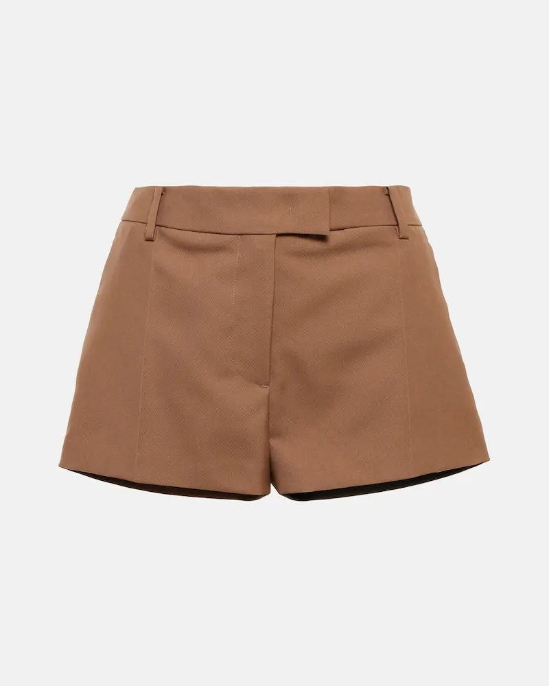 Valentino Garavani Mid-Rise Shorts aus Gabardine Braun