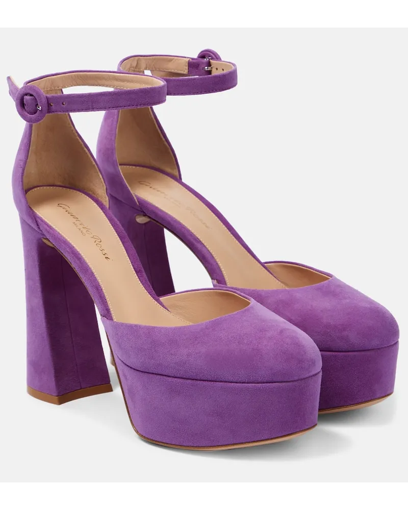 Gianvito Rossi Pumps Vernice aus Veloursleder Pink