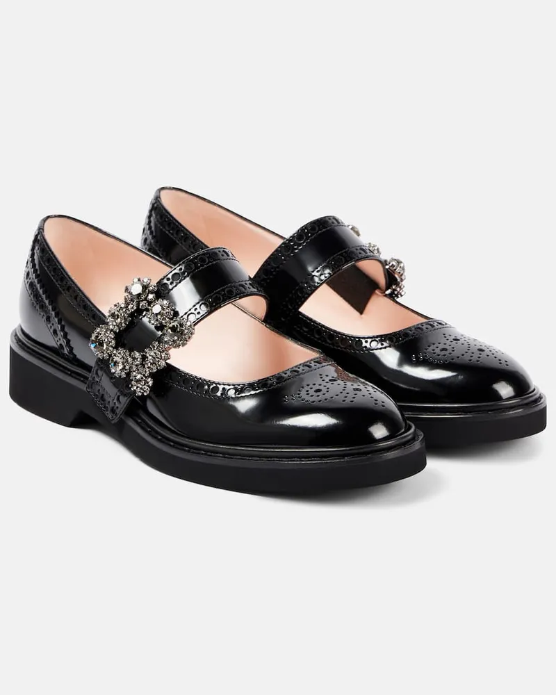 Roger Vivier Mary Jane Ballerinas Viv’ Rangers Schwarz