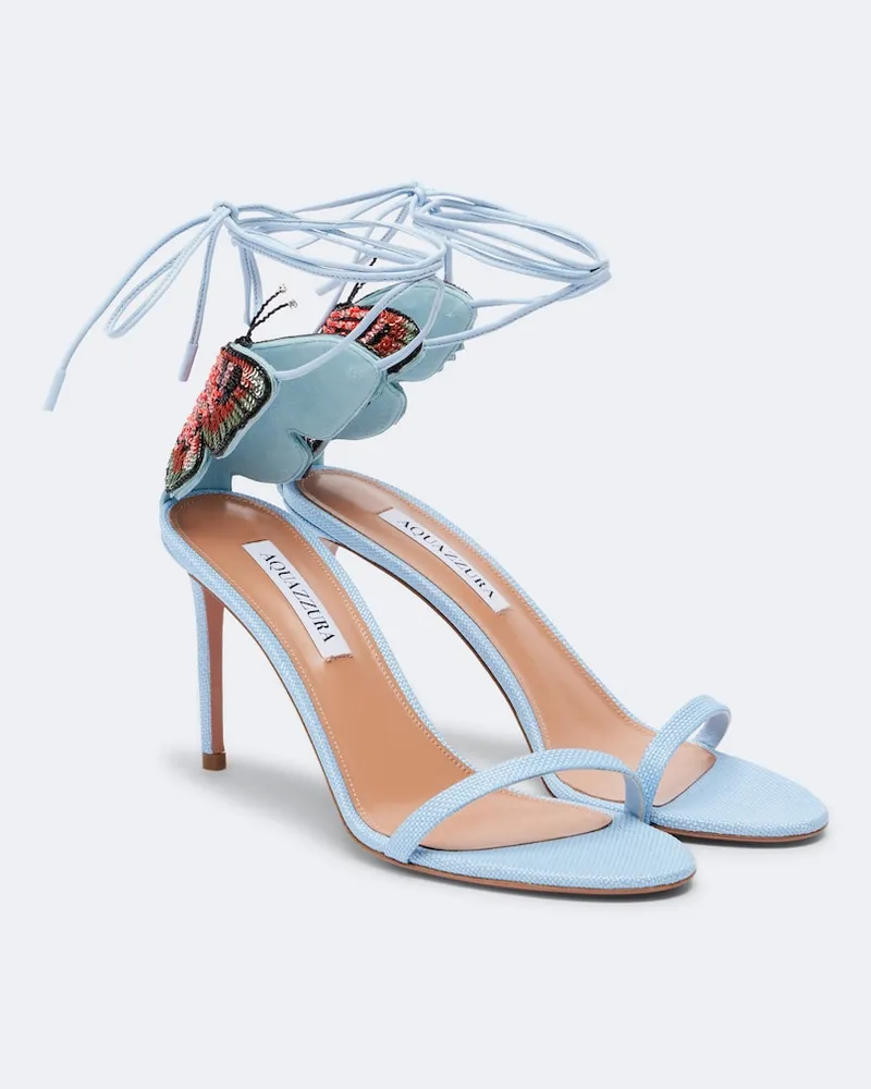 Aquazzura Verzierte Sandalen Papillon D'Amour Blau