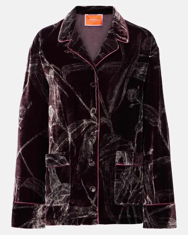 La DoubleJ Pyjama-Hemd aus Satin Burgund