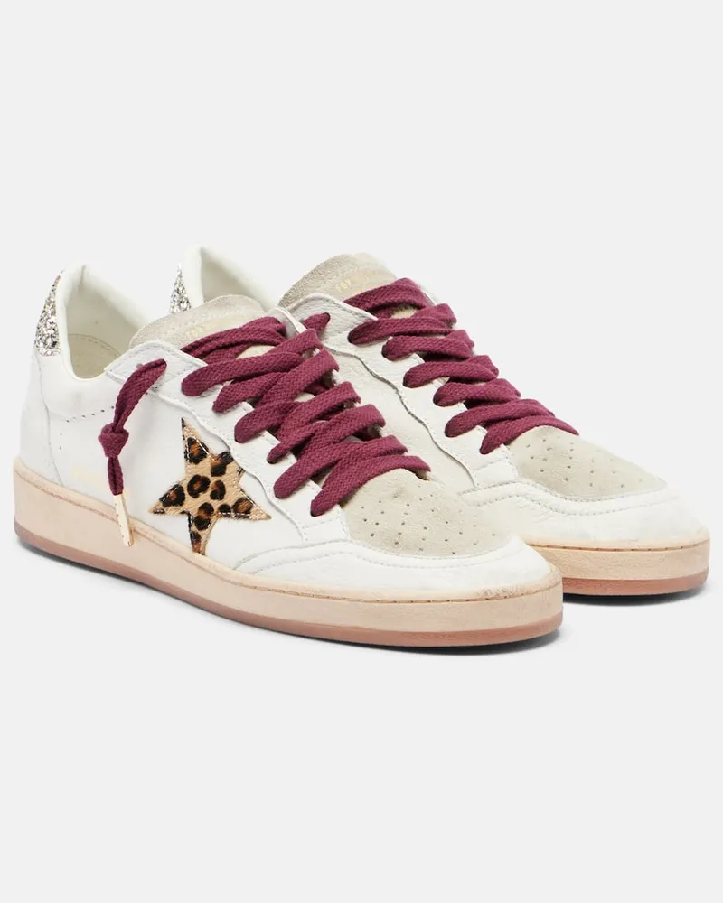 Golden Goose Sneakers Ball Star aus Leder und Veloursleder Weiß