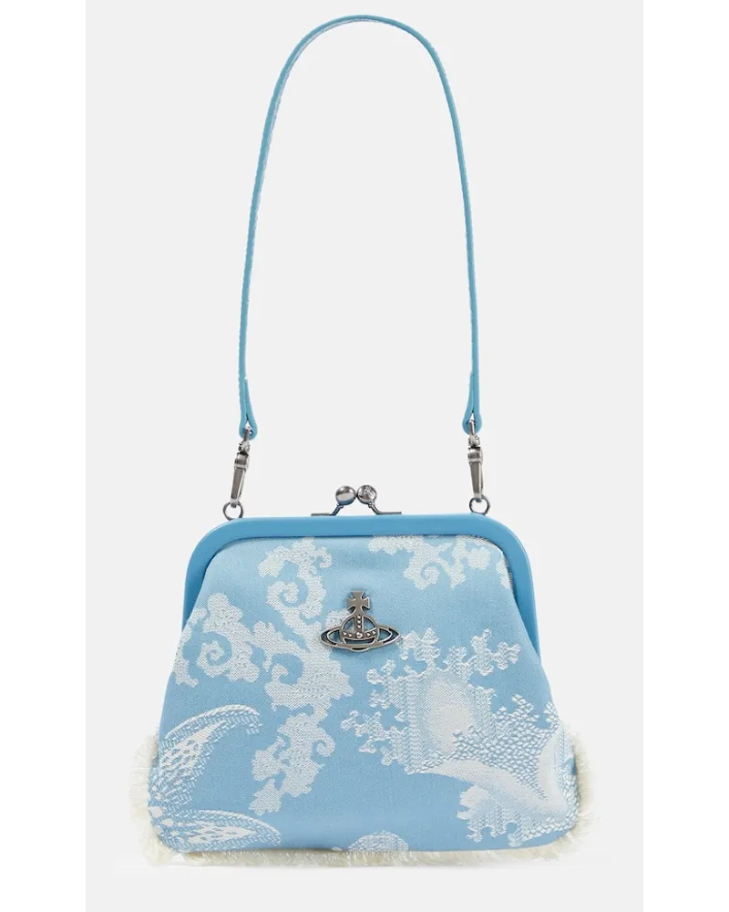 Vivienne Westwood Schultertasche Vivienne's Small aus Jacquard Blau