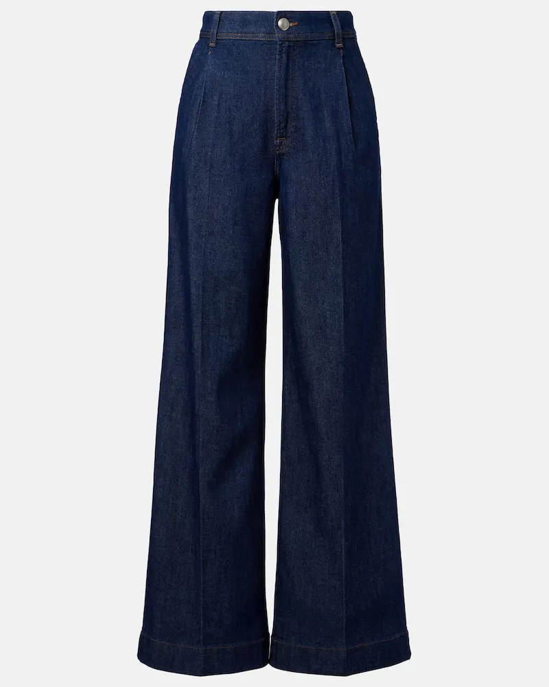 7 for all mankind High-Rise Wide-Leg Jeans Blau