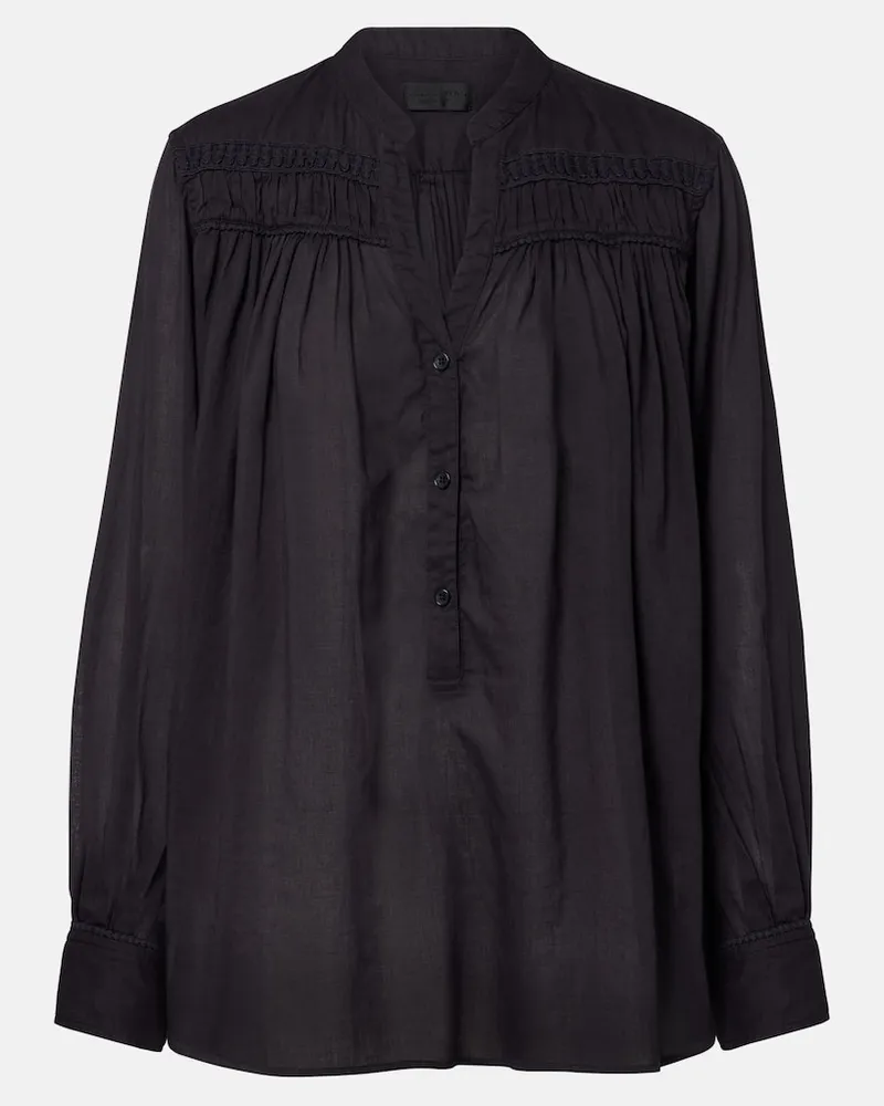 Nili Lotan Bluse Clarys aus Baumwolle Schwarz