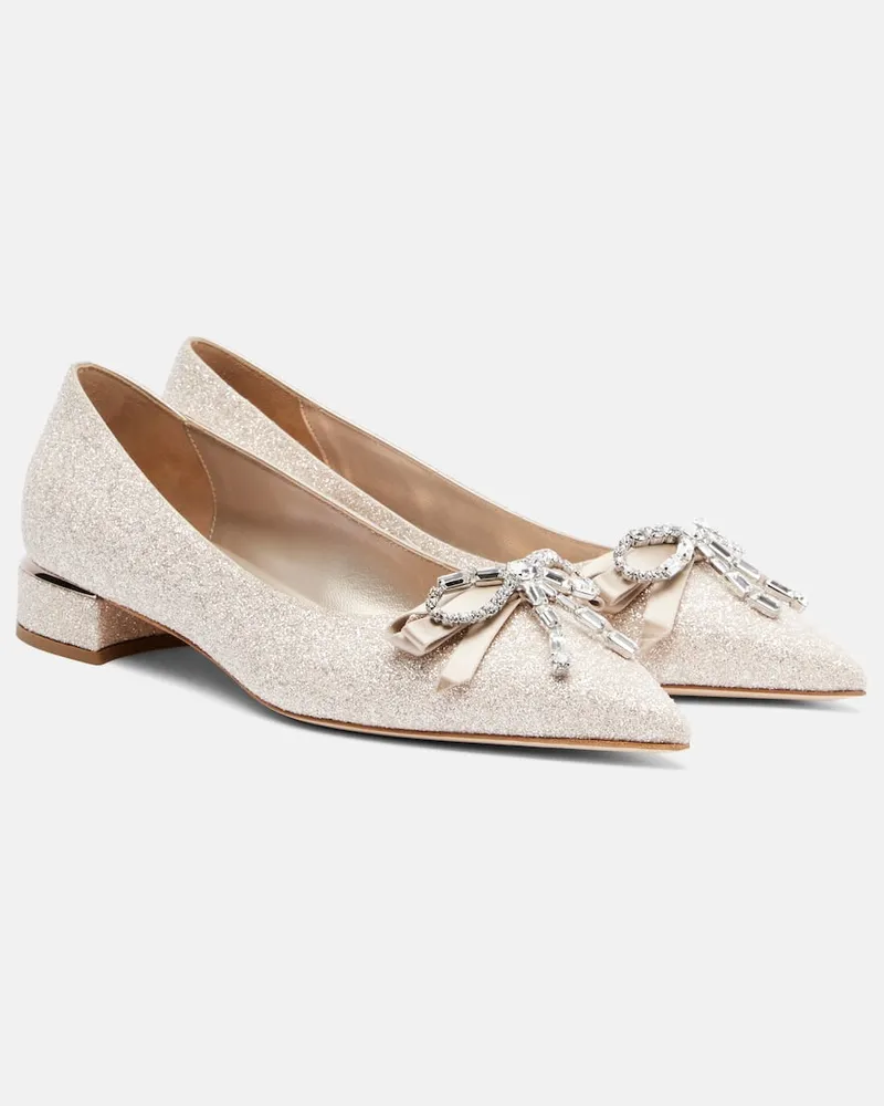 Jimmy Choo Ballerinas Auria mit Kristallen Beige