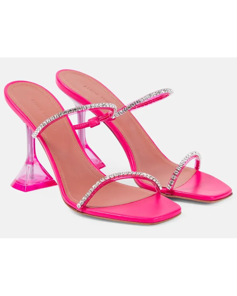 Amina Muaddi Verzierte Sandalen Gilda 95 Pink