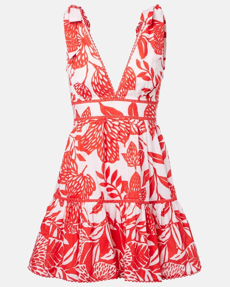 Poupette St Barth Minikleid Cara aus Baumwolle Rot