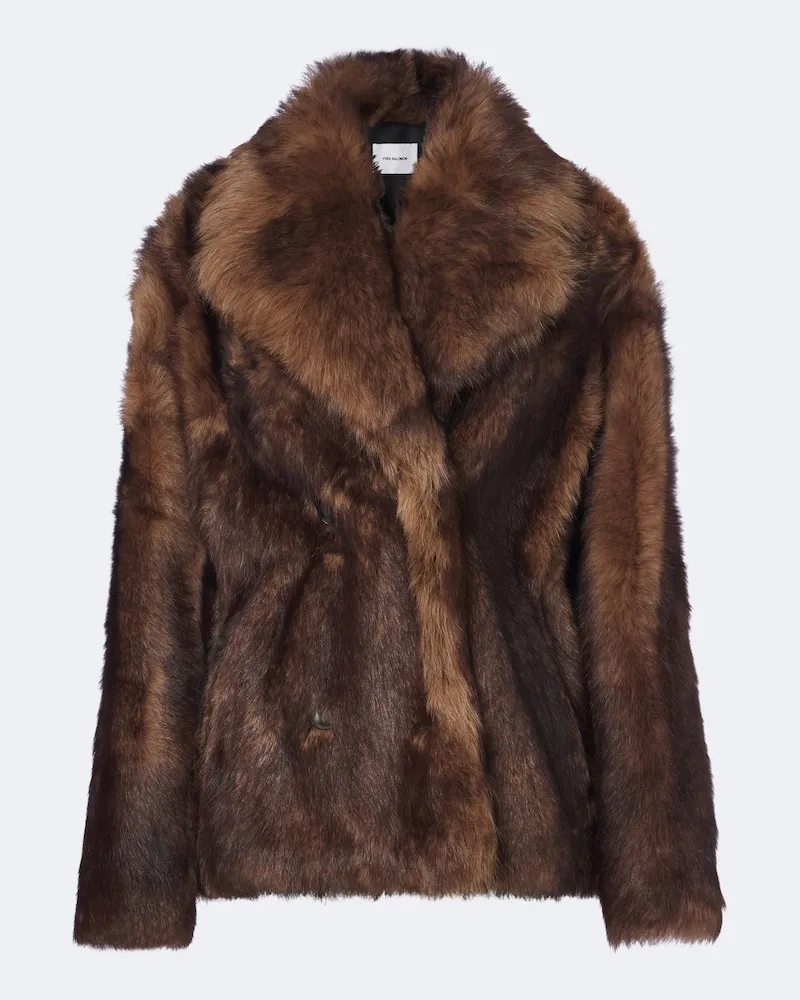 Yves Salomon Jacke aus Shearling Braun