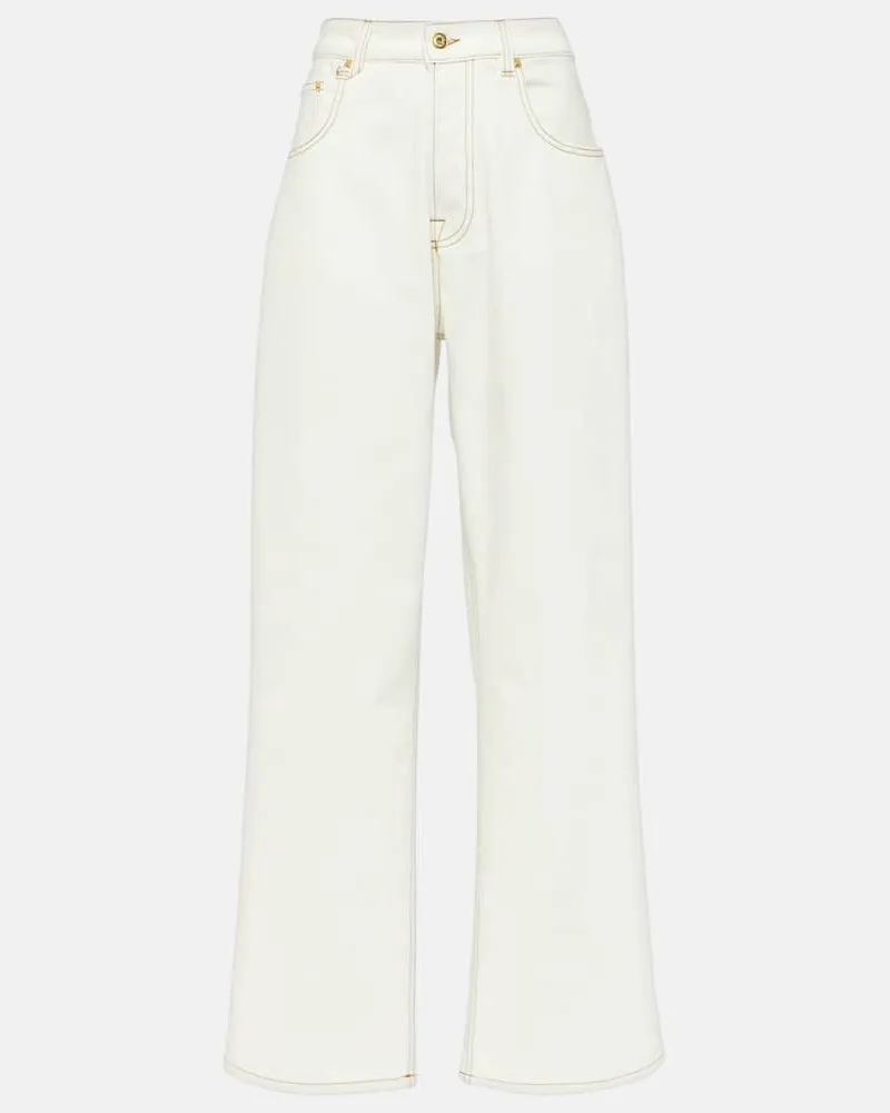 Jacquemus Wide-Leg Jeans Le De-Nîmes Large Weiß
