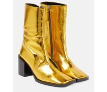 Ankle Boots aus Metallic-Leder