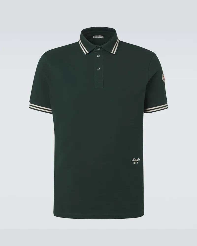 Moncler Polohemd aus Baumwoll-Piqué Grün