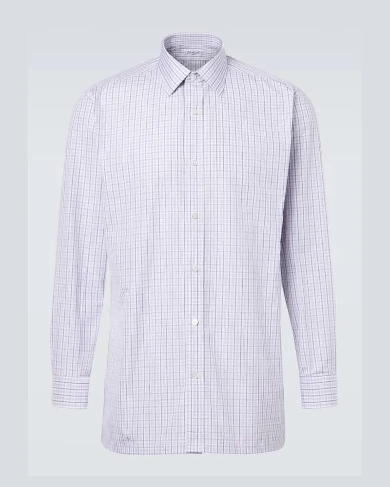 Charvet Hemd aus Baumwollpopeline Weiß