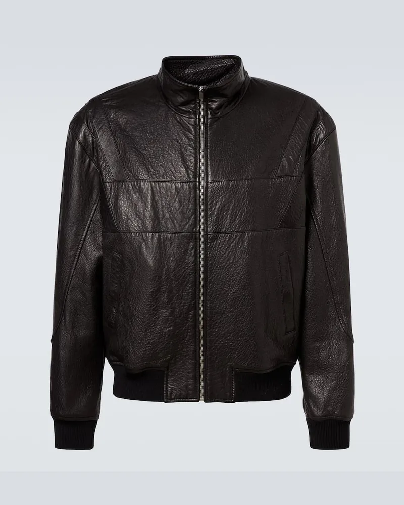 Saint Laurent Bomberjacke aus Leder Schwarz