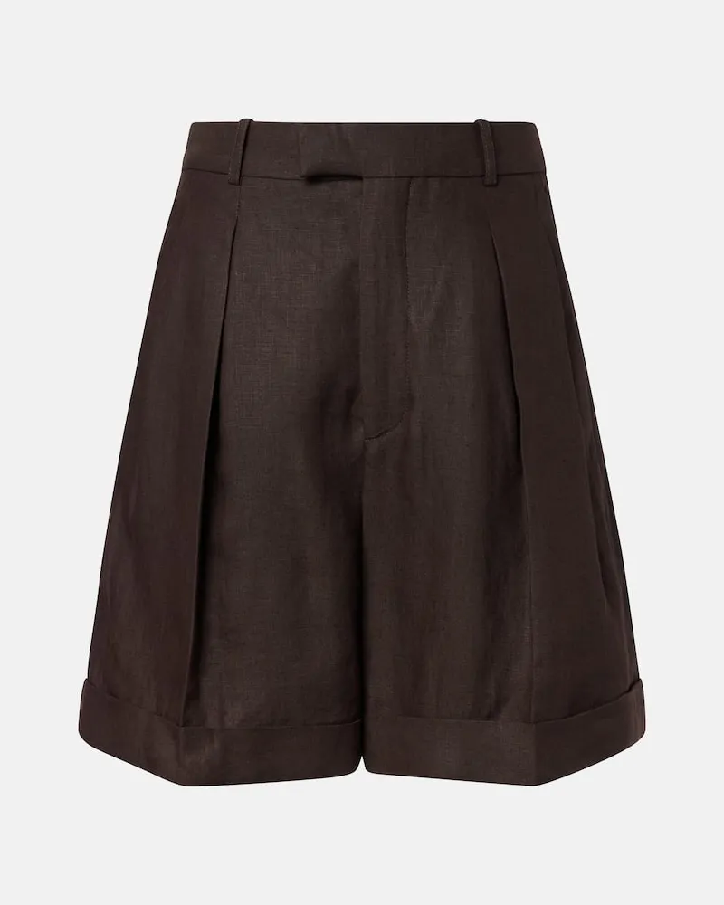 Loro Piana Bermuda-Shorts Combray aus Leinen Braun