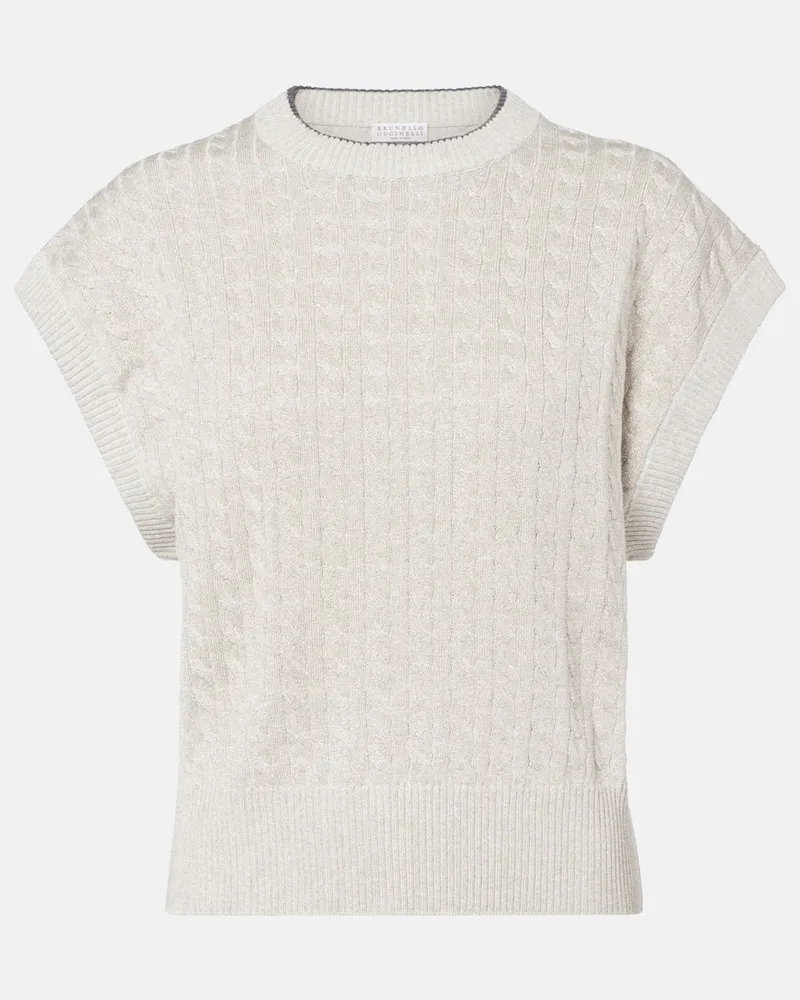 Brunello Cucinelli Pullover aus einem Baumwollgemisch Grau
