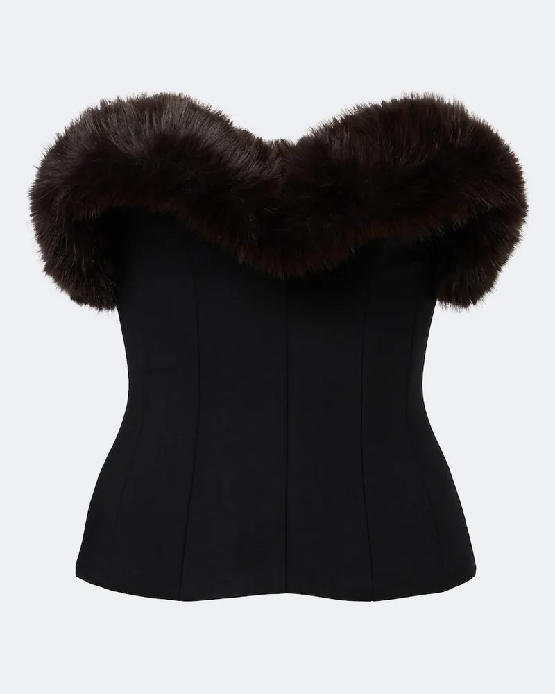 David Koma Top aus einem Wollgemisch Schwarz