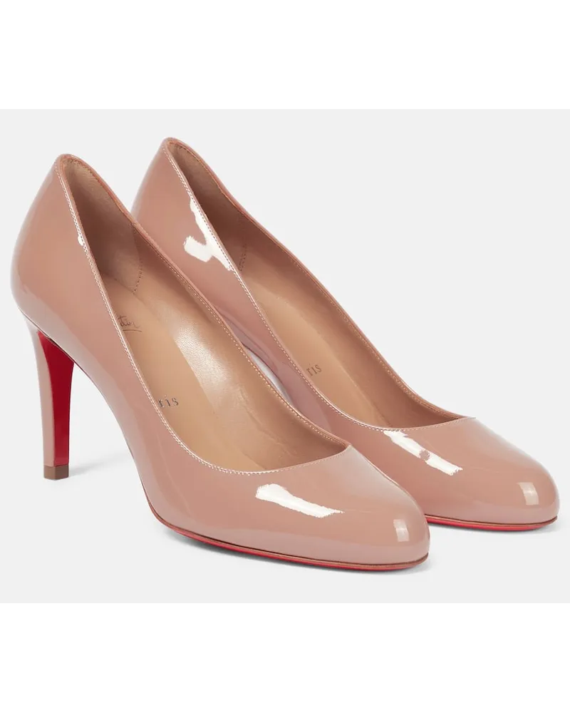 Christian Louboutin Pumps Pumppie 85 aus Lackleder Beige