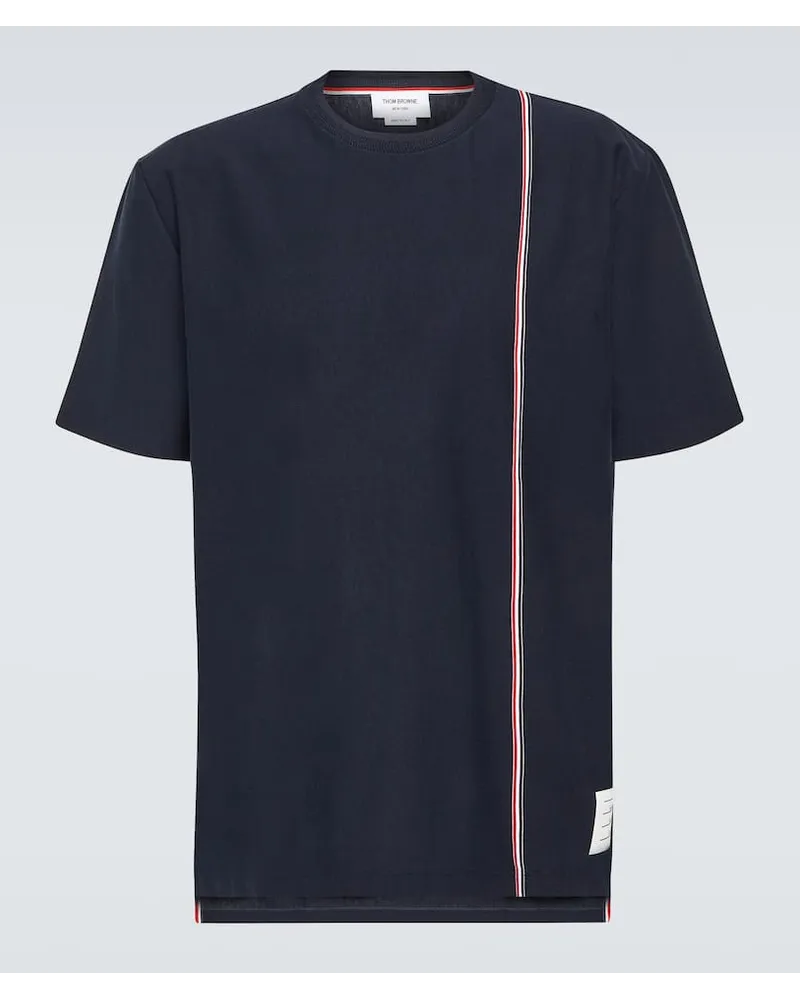 Thom Browne T-Shirt aus Baumwoll-Jersey Blau