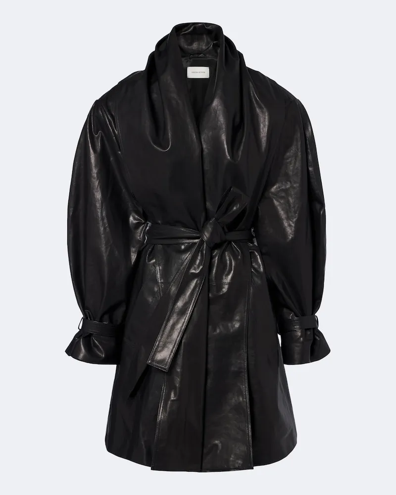 Magda Butrym Jacke aus Leder Schwarz