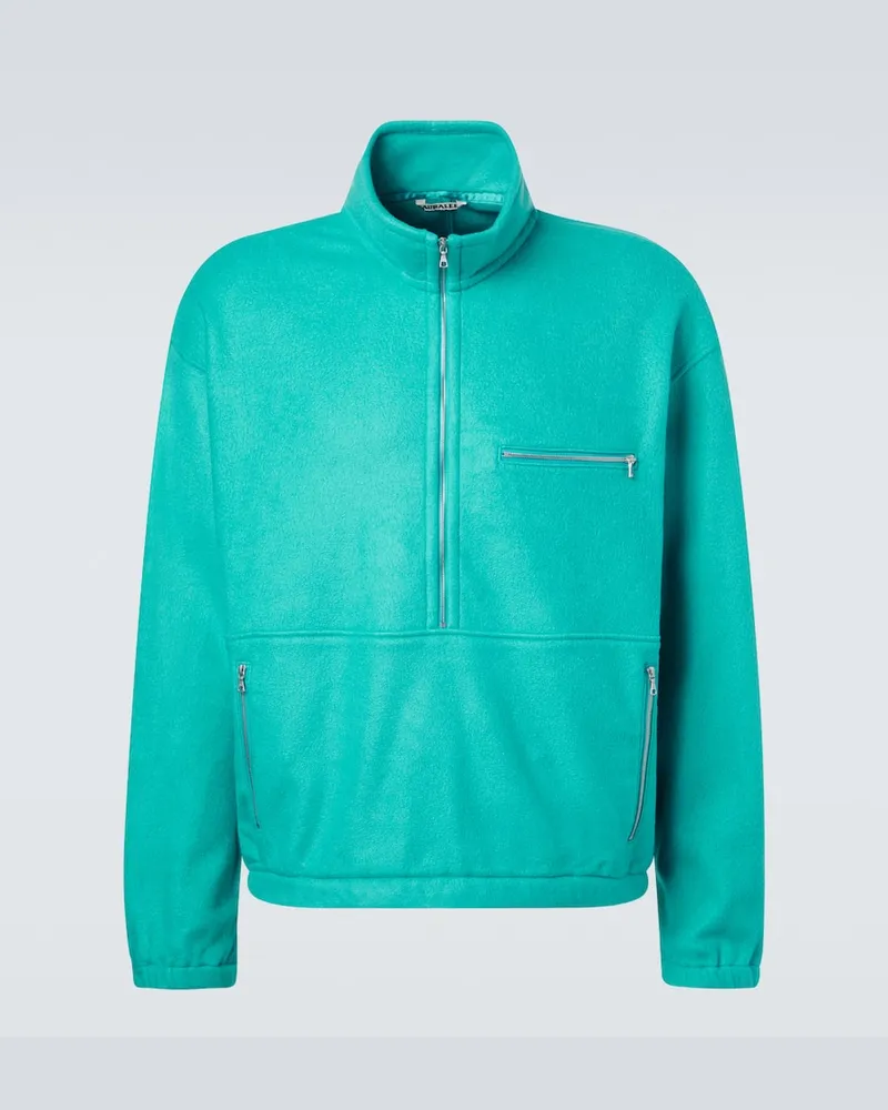 AURALEE Pullover aus Seiden-Fleece Grün
